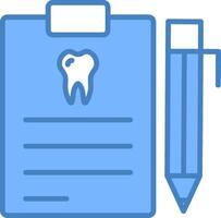 Dental Report Line Filled Blue Icon vector