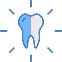 dental cuidado línea lleno azul icono vector