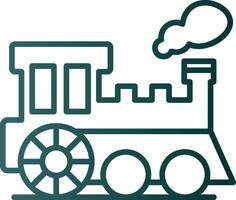 Steam Train Line Gradient Icon vector