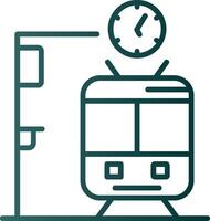 Metro Station Line Gradient Icon vector