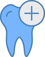 Dentist Line Filled Blue Icon vector