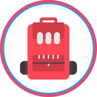 Backpack Flat Circle Icon vector