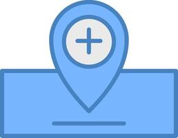 Location Line Filled Blue Icon vector
