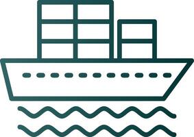 Container Ship Line Gradient Icon vector