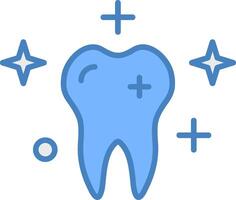 Clean Tooth Line Filled Blue Icon vector
