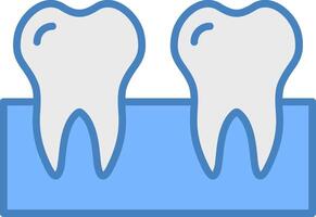 Teeths Line Filled Blue Icon vector