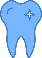 Teeth Line Filled Blue Icon vector