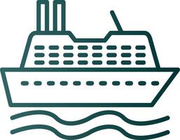 crucero Embarcacion línea degradado icono vector