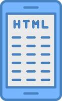 Mobile Coding Line Filled Blue Icon vector