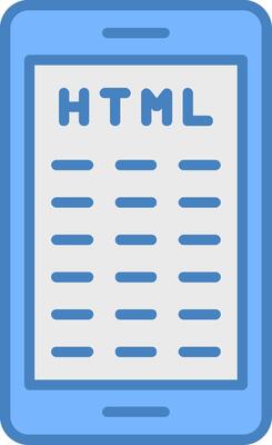 Mobile Coding Line Filled Blue Icon