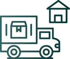 Home Delivery Line Gradient Icon vector