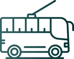 Trolleybus Line Gradient Icon vector