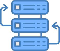 Servers Line Filled Blue Icon vector