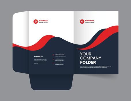 Presentation Folder Template Design vector