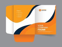 Company Presentation Folder Layout Template. vector