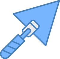 Trowel Line Filled Blue Icon vector