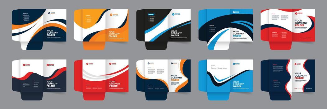 Presentation Folder Bundle Design vector