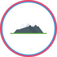Mountain Flat Circle Icon vector