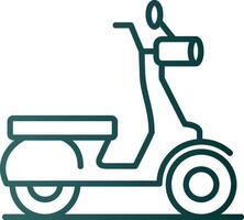 icono de gradiente de línea de scooter vector