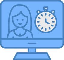 Timer Line Filled Blue Icon vector