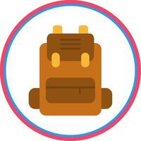 Backpack Flat Circle Icon vector