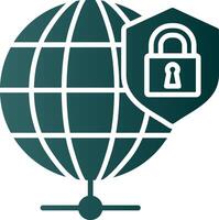 Global Security Glyph Gradient Icon vector