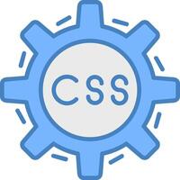 Css Coding Line Filled Blue Icon vector