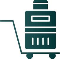 Luggage Trolley Glyph Gradient Icon vector