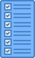 List Line Filled Blue Icon vector