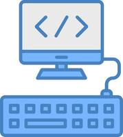 Web Programming Line Filled Blue Icon vector