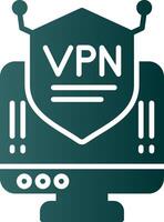 vpn glifo degradado icono vector