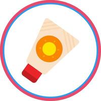 Sunscreen Flat Circle Icon vector