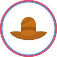 sombrero plano circulo icono vector