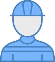 Architect Line Filled Blue Icon vector