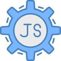 Javascript Line Filled Blue Icon vector