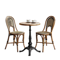 Cafe table on isolated transparent background png
