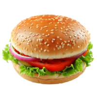 Hamburger on isolated transparent background png