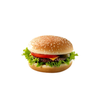 Hamburger on isolated transparent background png