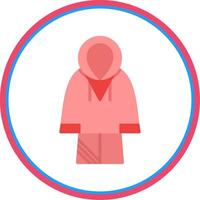 Raincoat Flat Circle Icon vector