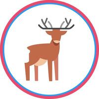 Deer Flat Circle Icon vector