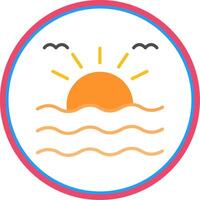 Sunrise Flat Circle Icon vector