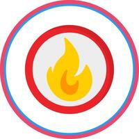 Fire Flat Circle Icon vector