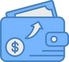 Wallet Line Filled Blue Icon vector