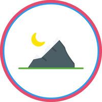 Mountain Flat Circle Icon vector