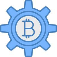 Bitcoin Management Line Filled Blue Icon vector