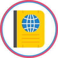 Passport Flat Circle Icon vector