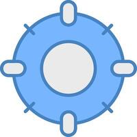 Target Line Filled Blue Icon vector