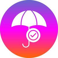 paraguas glifo degradado circulo icono diseño vector