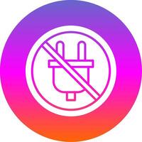 Prohibited Sign Glyph Gradient Circle Icon Design vector