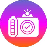 Camera Glyph Gradient Circle Icon Design vector